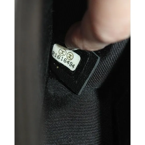 CHANEL Classic Studded Boy Brick Flap Bag in Black Lambskin Leather