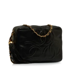 Chanel Triple CC Camera Bag Black Lambskin Gold