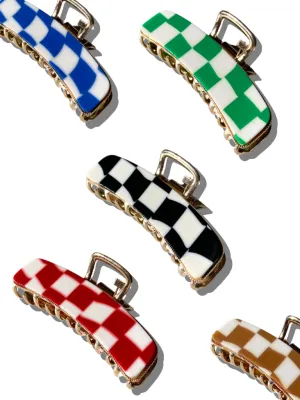Checkered Gold Claw Clip | Eco-Friendly