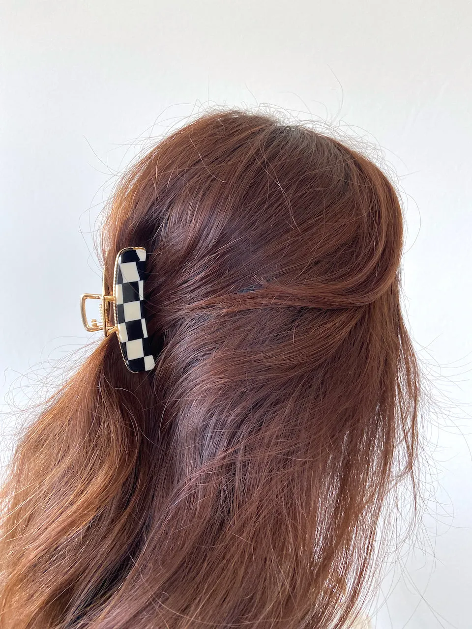 Checkered Gold Claw Clip | Eco-Friendly