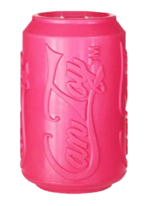 Chew Resistant Toy | Rubber Soda Can Pink