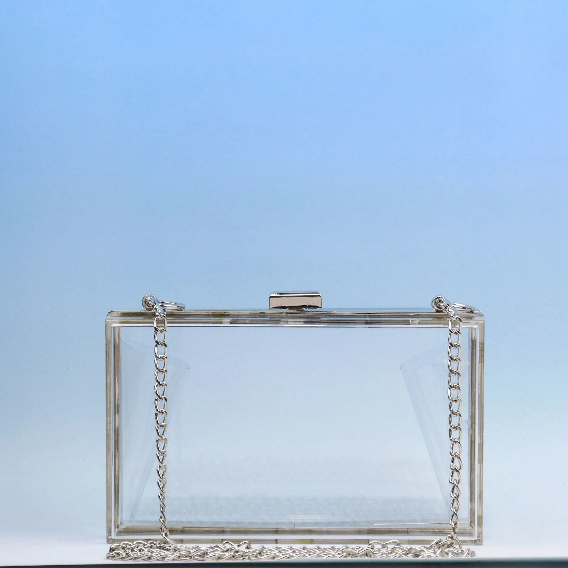 Clear Rectangle Acrylic Clutch Purse Party Shoulder Bag Evening Bag