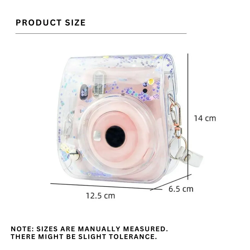 [CLEARANCE] Pikxi Crystal Clear Protective Case for Fujifilm Instax Mini Instant Camera with Cute Shoulder Bag Style Design