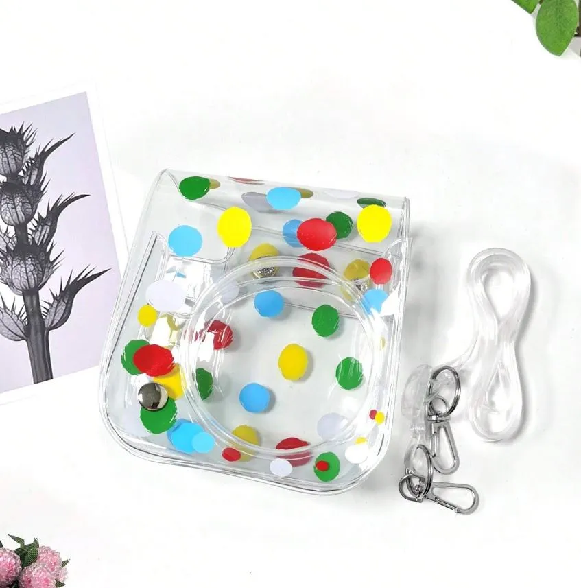 [CLEARANCE] Pikxi Crystal Clear Protective Case for Fujifilm Instax Mini Instant Camera with Cute Shoulder Bag Style Design
