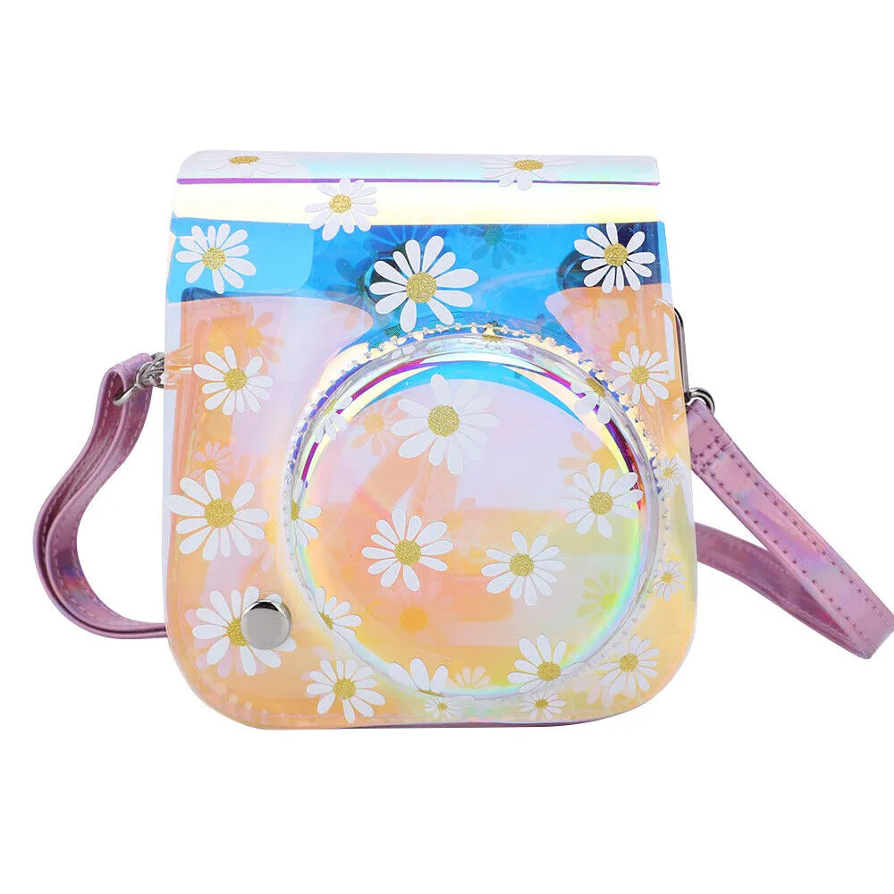 [CLEARANCE] Pikxi Crystal Clear Protective Case for Fujifilm Instax Mini Instant Camera with Cute Shoulder Bag Style Design