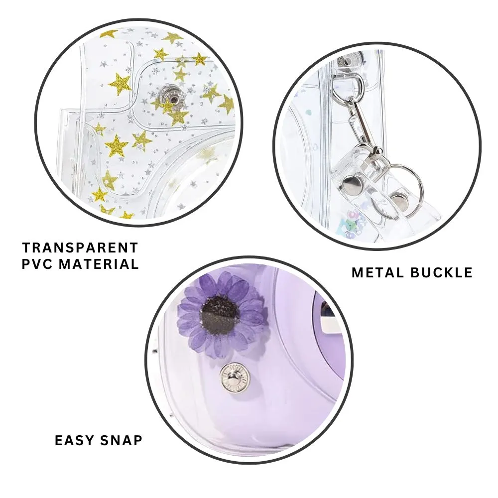 [CLEARANCE] Pikxi Crystal Clear Protective Case for Fujifilm Instax Mini Instant Camera with Cute Shoulder Bag Style Design