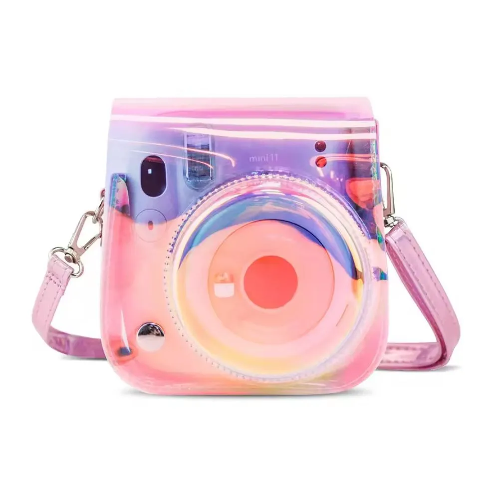 [CLEARANCE] Pikxi Crystal Clear Protective Case for Fujifilm Instax Mini Instant Camera with Cute Shoulder Bag Style Design