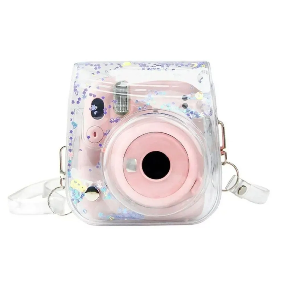 [CLEARANCE] Pikxi Crystal Clear Protective Case for Fujifilm Instax Mini Instant Camera with Cute Shoulder Bag Style Design