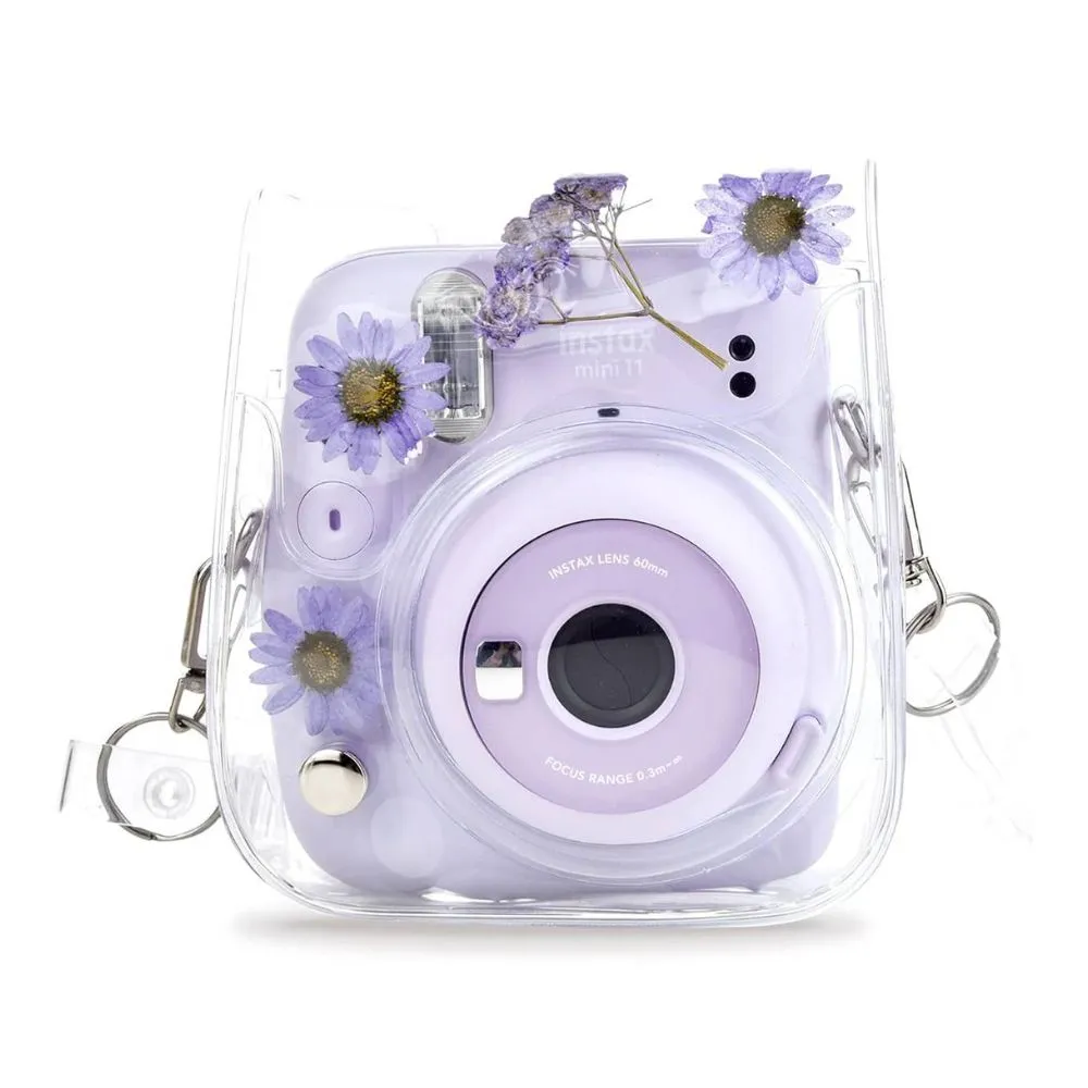 [CLEARANCE] Pikxi Crystal Clear Protective Case for Fujifilm Instax Mini Instant Camera with Cute Shoulder Bag Style Design