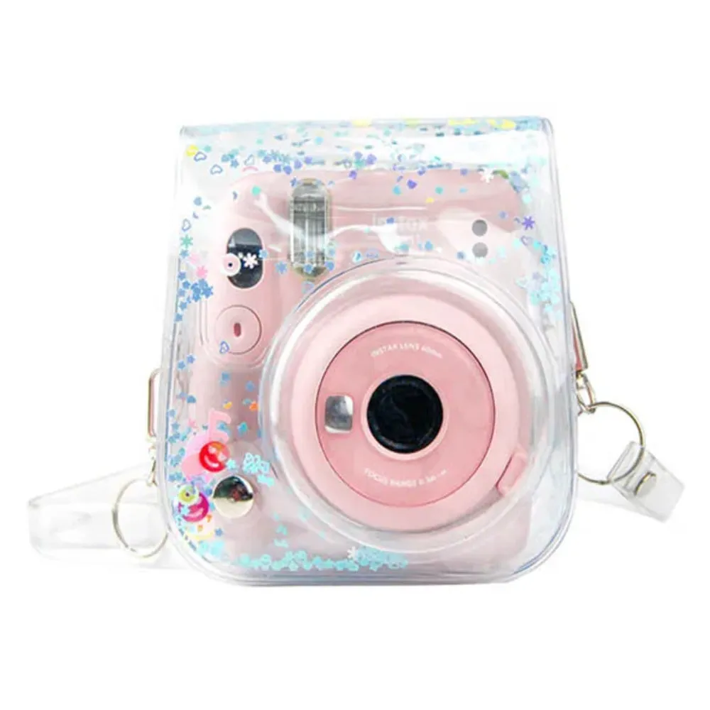 [CLEARANCE] Pikxi Crystal Clear Protective Case for Fujifilm Instax Mini Instant Camera with Cute Shoulder Bag Style Design