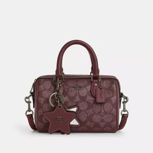 Coach Outlet Boxed Mini Rowan Crossbody Bag And Mirror Bag Charm Set In Signature Canvas