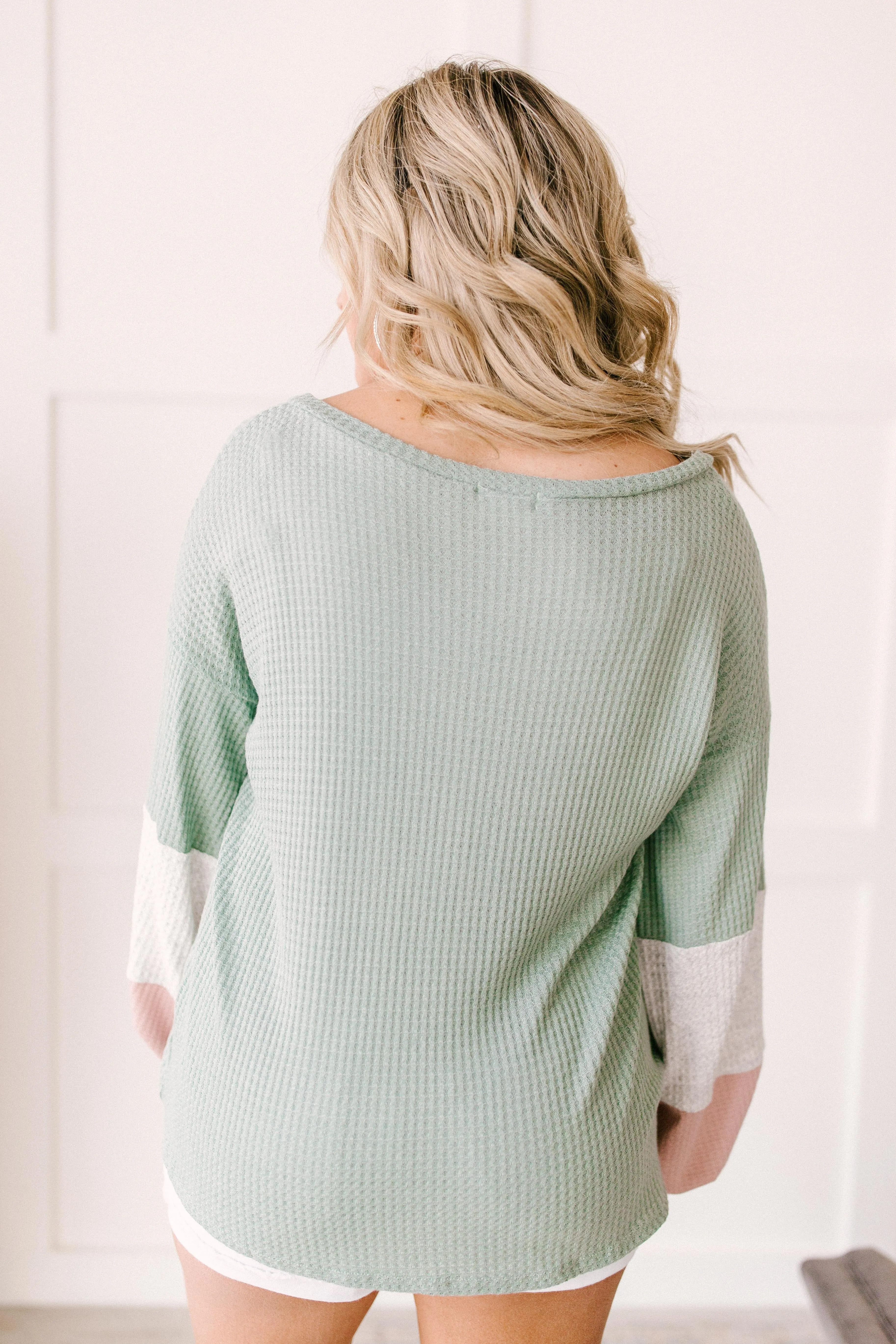 Colorblock Balloon Sleeve Top