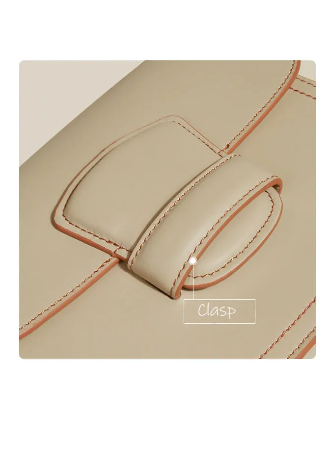 Cowhide Leather Flap Messenger Bag