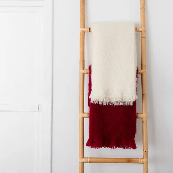 Cranberry Brushed Mohair Throw