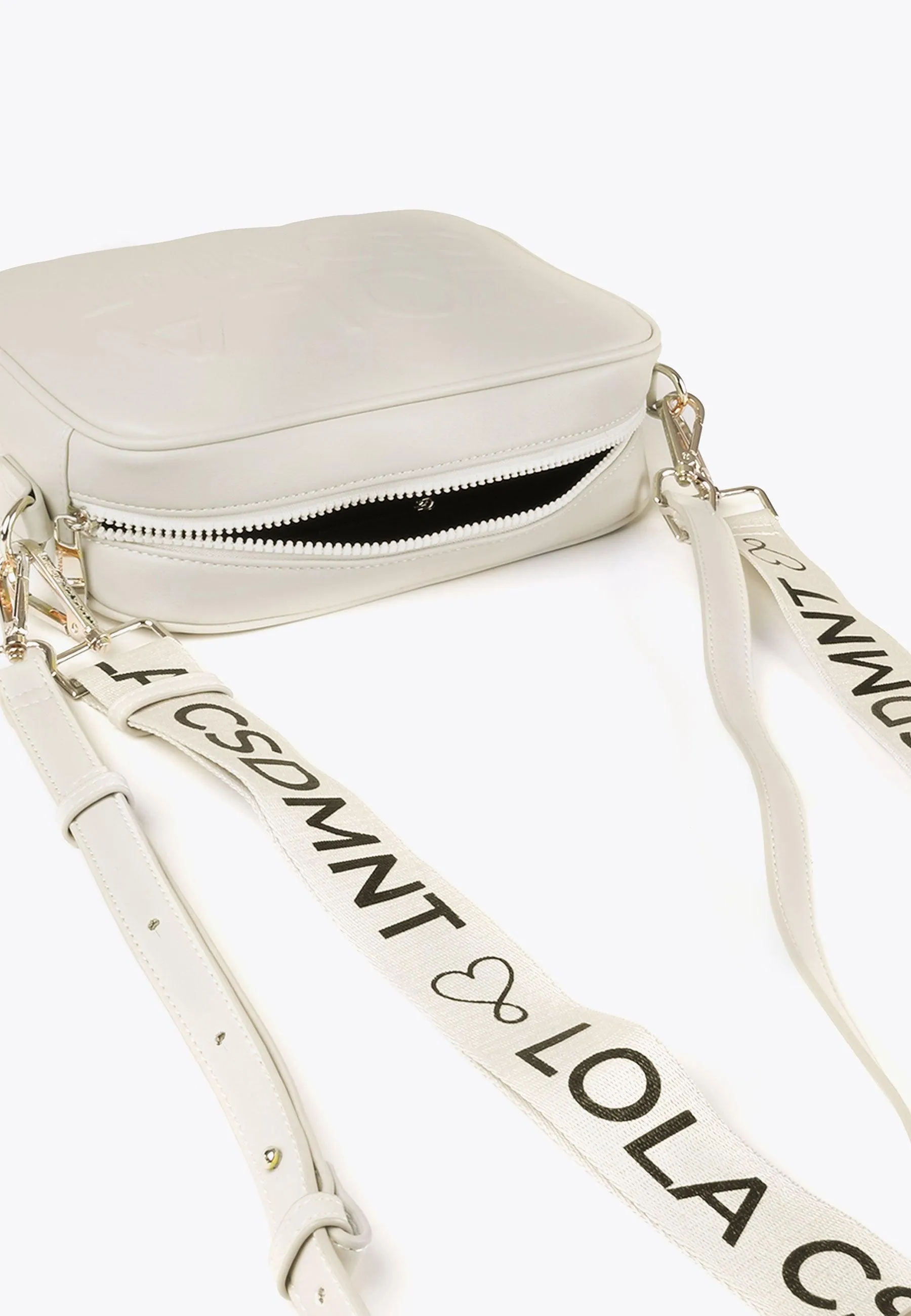Crossbody bag with a raised logo
