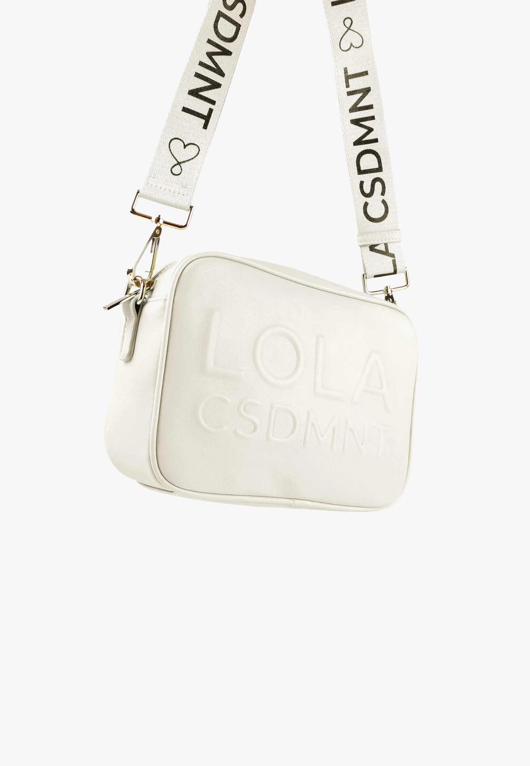 Crossbody bag with a raised logo