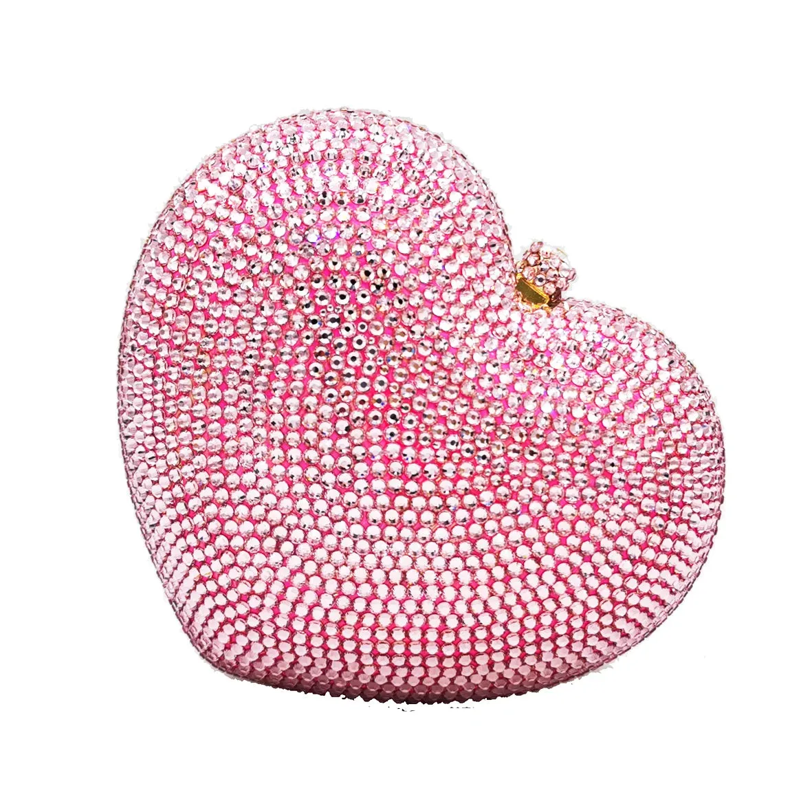 Deluxe Crystal Diamond Heart Shaped Evening Clutch Bag