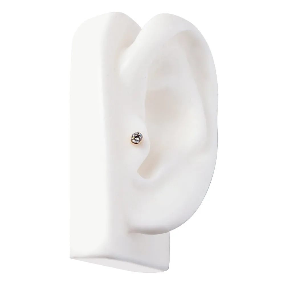Diamond Bezel-Set Cartilage Stud Earring