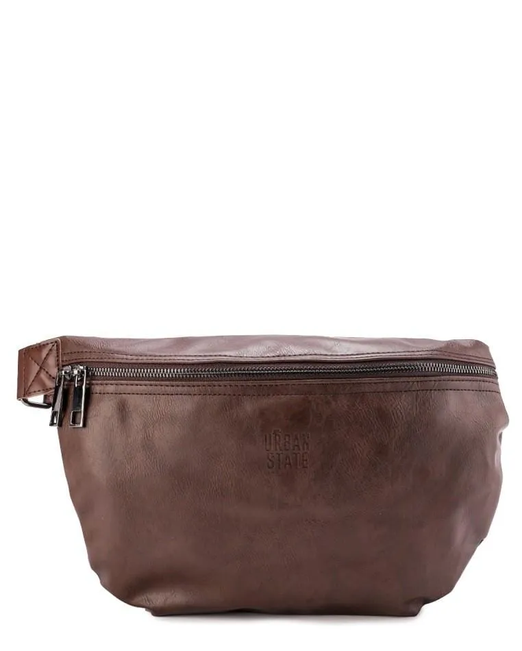 Distressed Leather Medium Bumbag - Dark Brown