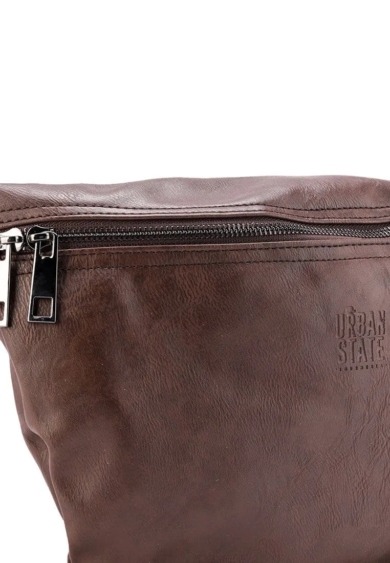Distressed Leather Medium Bumbag - Dark Brown
