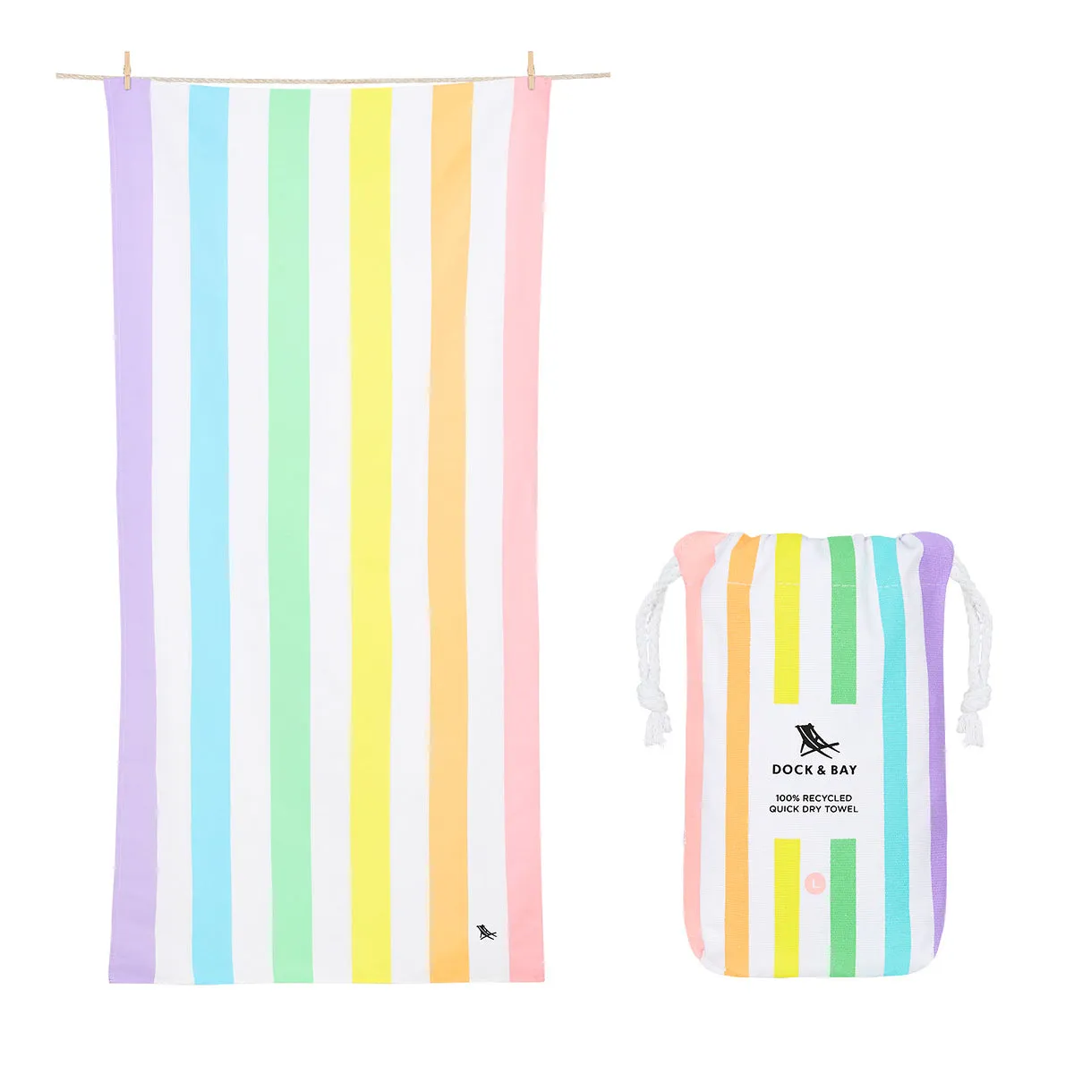 Dock & Bay Beach Towel   Bag - Bundle - Unicorn Waves