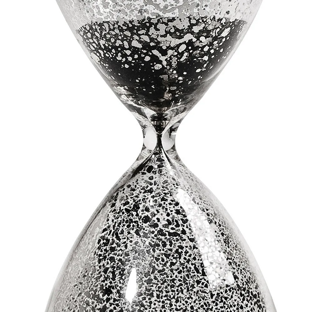 Doug 10 Inch Decorative 60 Minute Hourglass Table Accent Decor, Black Sand By Casagear Home