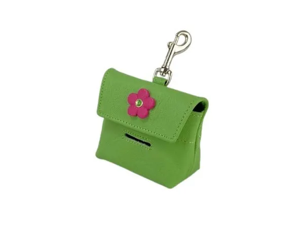 Ellie Poop Bag Holder with Crystal on Flower