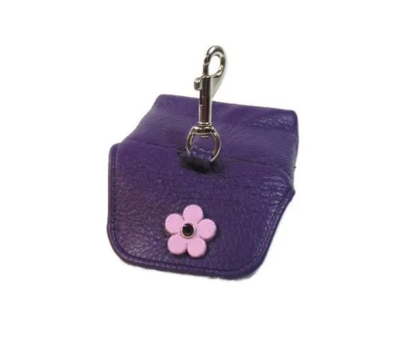 Ellie Poop Bag Holder with Crystal on Flower