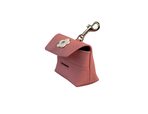 Ellie Poop Bag Holder with Crystal on Flower