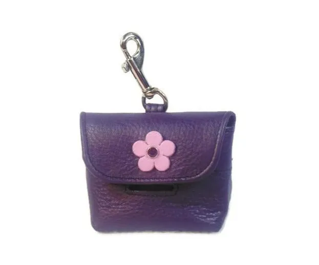 Ellie Poop Bag Holder with Crystal on Flower