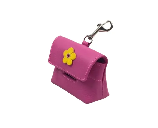 Ellie Poop Bag Holder with Crystal on Flower