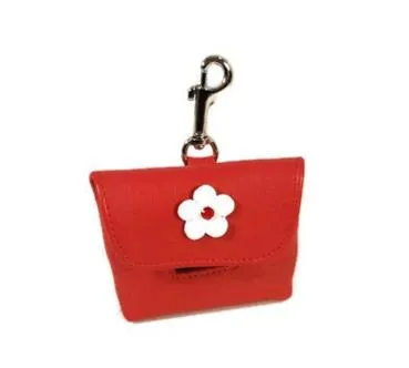 Ellie Poop Bag Holder with Crystal on Flower