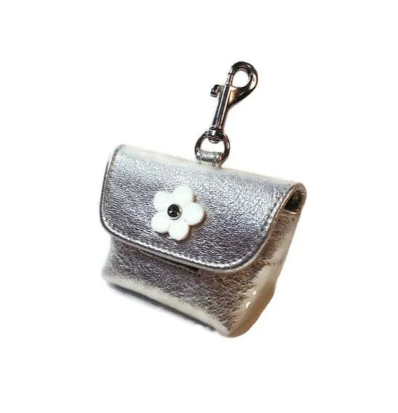 Ellie Poop Bag Holder with Crystal on Flower