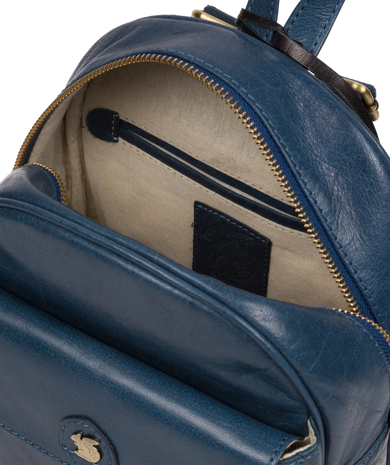 'Eloise' Snorkel Blue Leather Backpack
