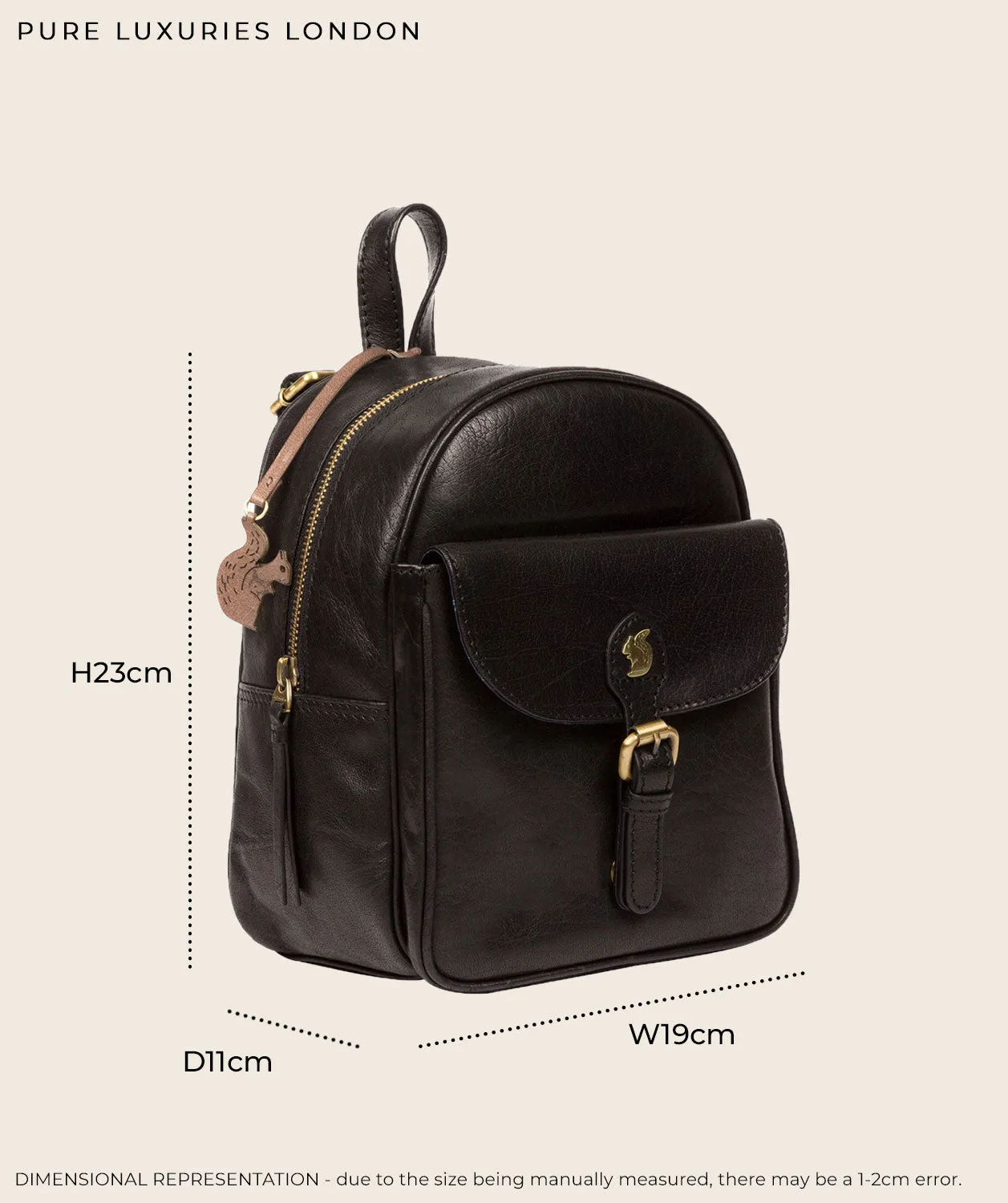 'Eloise' Snorkel Blue Leather Backpack