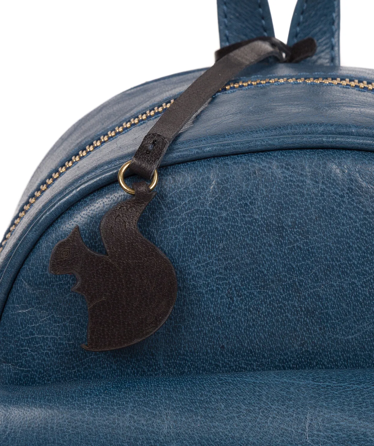 'Eloise' Snorkel Blue Leather Backpack