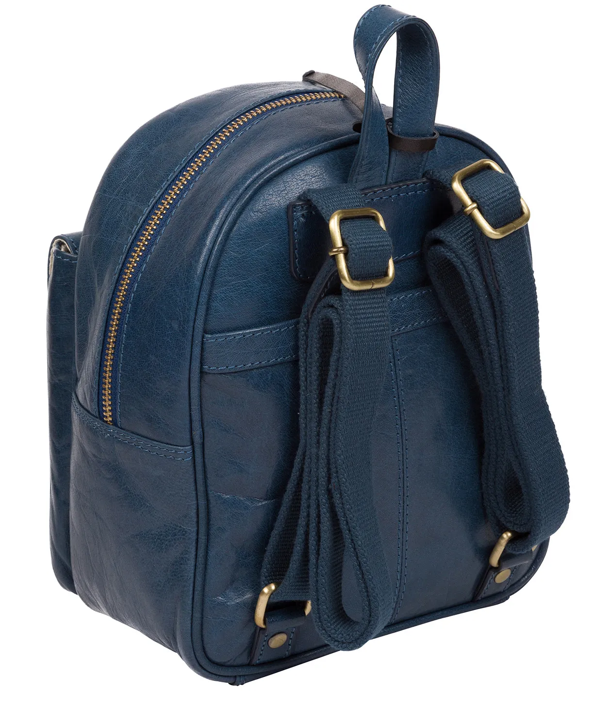 'Eloise' Snorkel Blue Leather Backpack