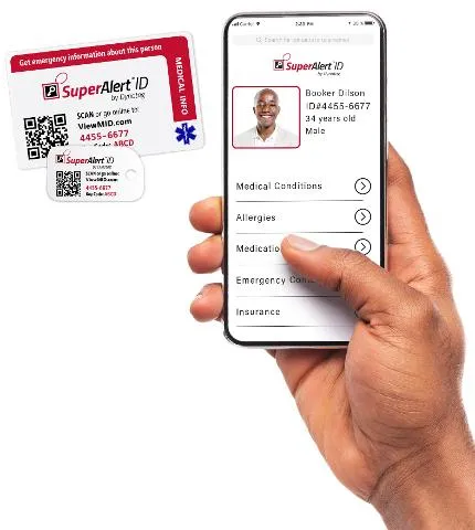 Emergency Medical Information & Contact ID Wallet & Keychain 2 card kit