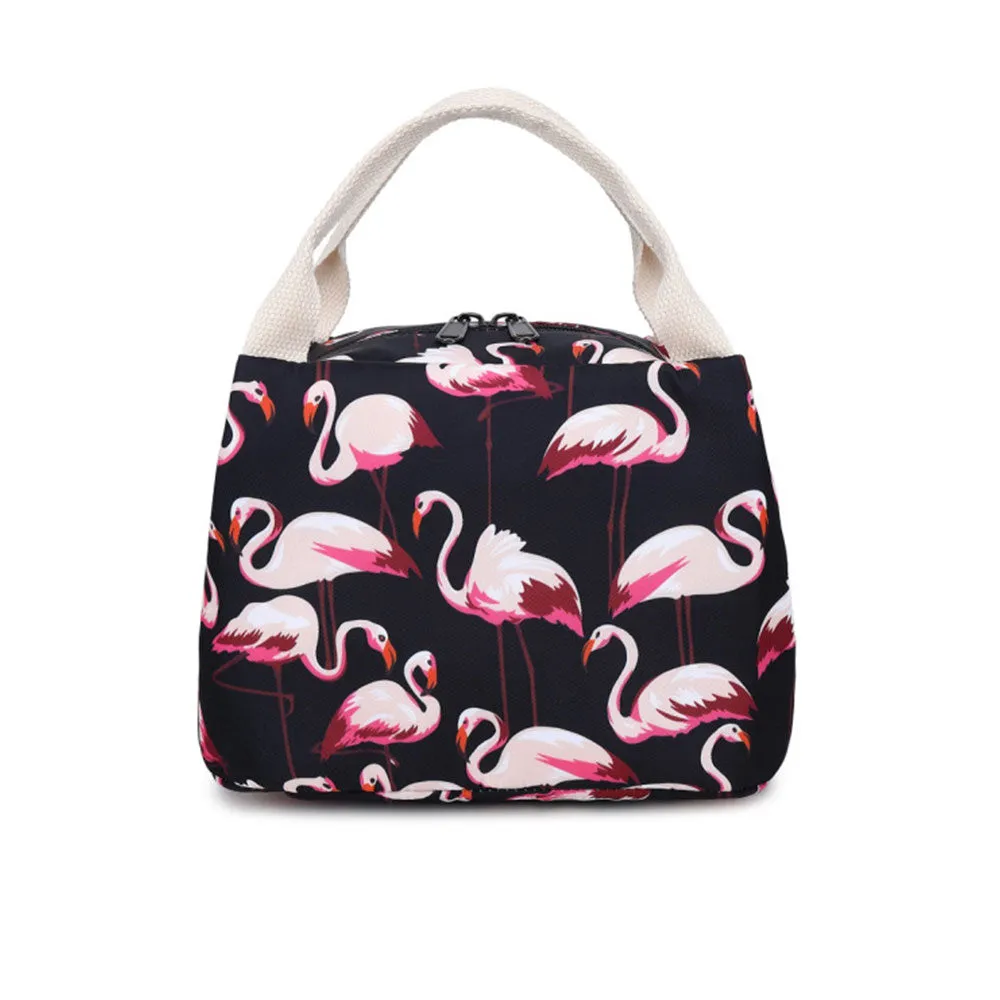 Flamingo School Backpack Set for Girls 3 in 1 Bookbag with Insulated Lunch Box Pencil Case Schoolbag Casual Daypack