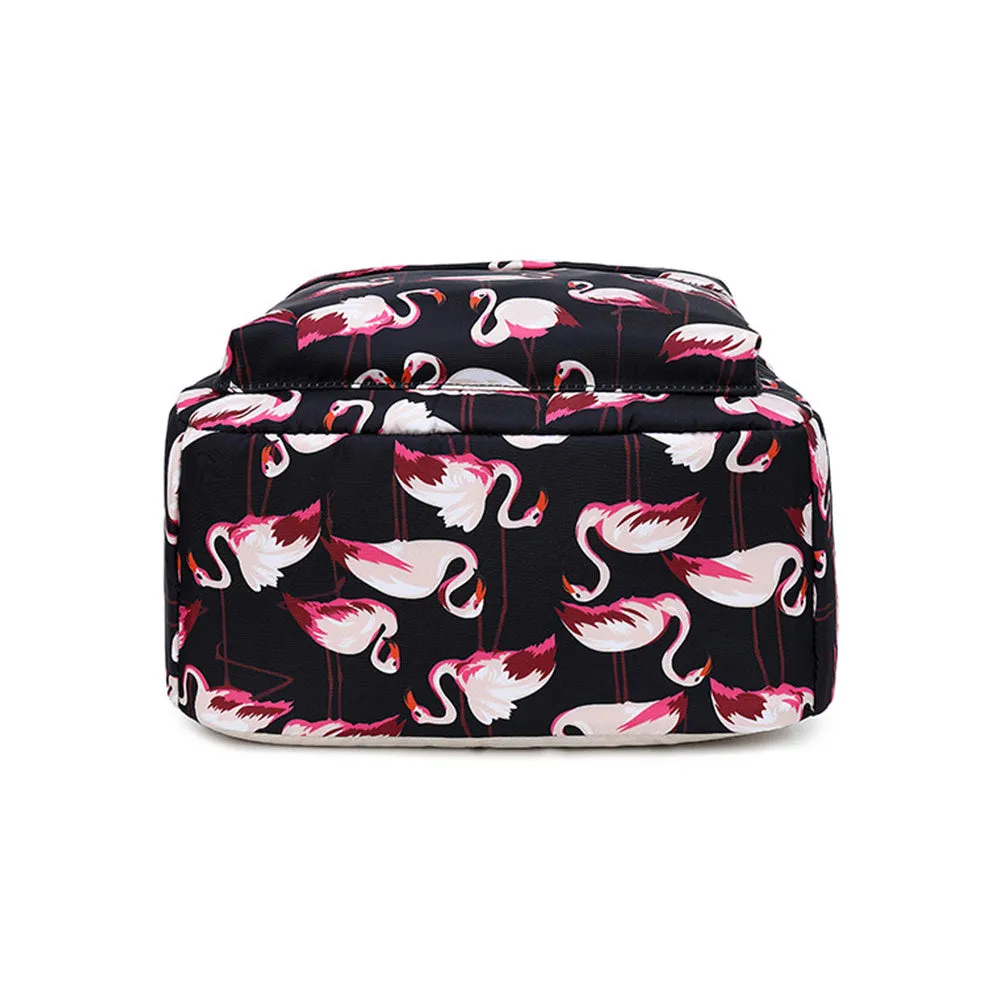 Flamingo School Backpack Set for Girls 3 in 1 Bookbag with Insulated Lunch Box Pencil Case Schoolbag Casual Daypack