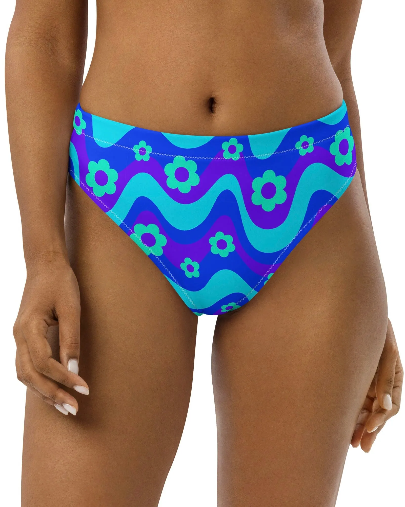 Flower Power Blue High Waisted Bottoms