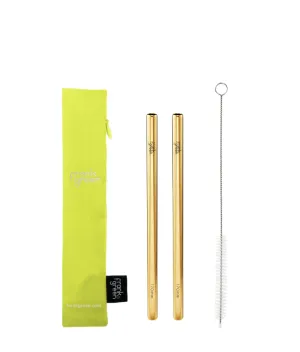 Frank Green - Reusable Straw Pack   Brush - Neon Yellow Bag