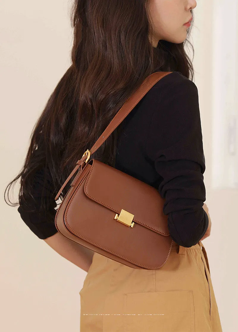 Full Grain Leather Flap Shoulder & Crossbody Bag