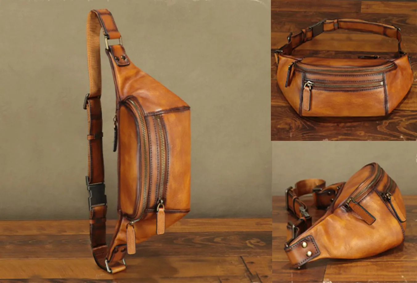Genuine Leather Women's Crossbody Chest Bag Waist Bag For Ladies