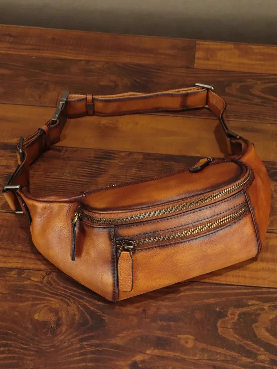 Genuine Leather Women's Crossbody Chest Bag Waist Bag For Ladies