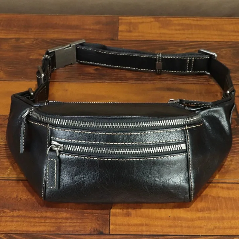 Genuine Leather Women's Crossbody Chest Bag Waist Bag For Ladies