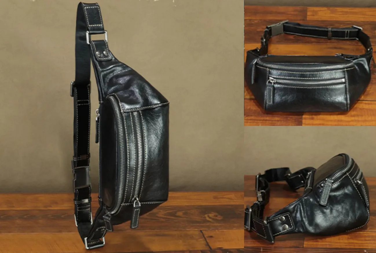 Genuine Leather Women's Crossbody Chest Bag Waist Bag For Ladies