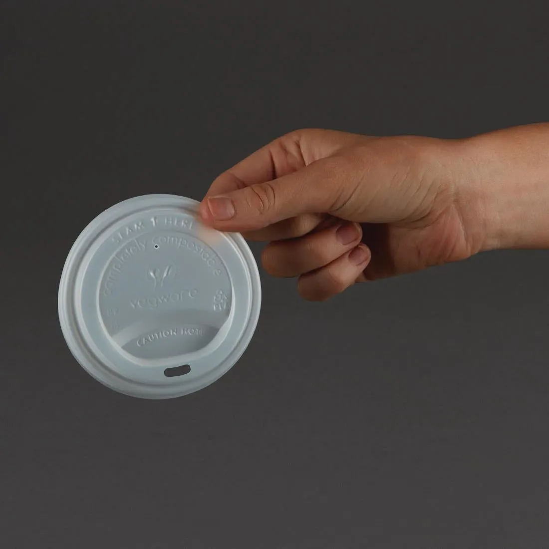 GH023 Compostable Coffee Cup Lids 340ml / 12oz and 455ml / 16oz (Pack of 1000)