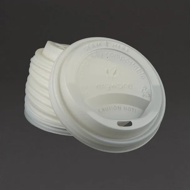 GH023 Compostable Coffee Cup Lids 340ml / 12oz and 455ml / 16oz (Pack of 1000)