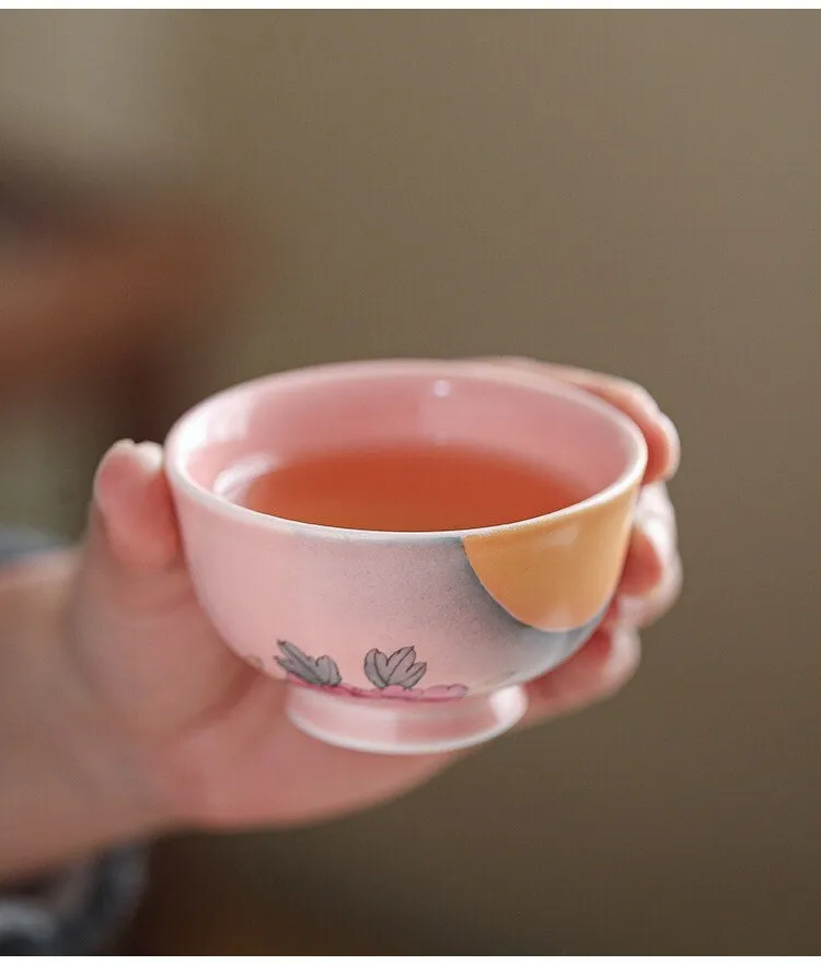 Gohobi Hand-painted Rabbit Pink Travel Tea Set